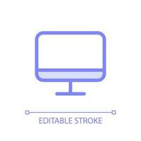 TV display pixel perfect glassmorphism ui icon. Television. Electronics store. Color filled line element with transparency. Vector pictogram in glass morphism style. Editable stroke
