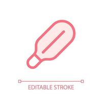 Medical thermometer pixel perfect glassmorphism ui icon. Diagnostic instrument. Color filled line element with transparency. Vector pictogram in glass morphism style. Editable stroke