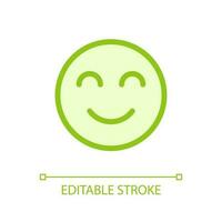 Contented emoji pixel perfect glassmorphism ui icon. Pleased and relaxed. Color filled line element with transparency. Vector pictogram in glass morphism style. Editable stroke
