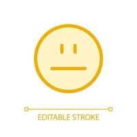 Neutral emoji pixel perfect glassmorphism ui icon. Customer feedback. Color filled line element with transparency. Vector pictogram in glass morphism style. Editable stroke