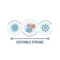 Database master loop concept icon. System analyst. Information management. Data administrator abstract idea thin line illustration. Isolated outline drawing. Editable stroke vector