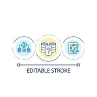 Strategy issues loop concept icon. Unproductive system. Ineffective regulation. Database problem abstract idea thin line illustration. Isolated outline drawing. Editable stroke vector