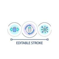 Large database size loop concept icon. Expand information storage. Big data optimization abstract idea thin line illustration. Isolated outline drawing. Editable stroke vector