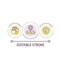 Digital information management loop concept icon. Poor cybersecurity. Corrupted files abstract idea thin line illustration. Isolated outline drawing. Editable stroke vector