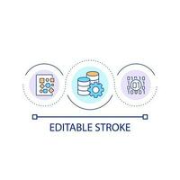 Database management system loop concept icon. Programming code. Information technology abstract idea thin line illustration. Isolated outline drawing. Editable stroke vector