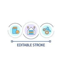 Fixed memory card loop concept icon. Repairing database. Information storage management abstract idea thin line illustration. Isolated outline drawing. Editable stroke vector