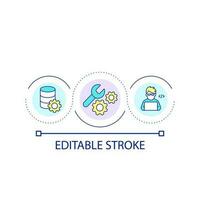 Database optimization loop concept icon. Server analyst. Digital technology. Data master abstract idea thin line illustration. Isolated outline drawing. Editable stroke vector