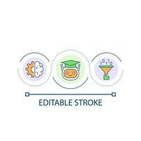 Machine learning loop concept icon. Artificial intelligence. Innovation technology. Algorithm abstract idea thin line illustration. Isolated outline drawing. Editable stroke vector
