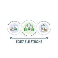Business strategy issue loop concept icon. Unproductive management system. Decrease revenue abstract idea thin line illustration. Isolated outline drawing. Editable stroke vector