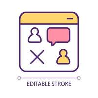 Negative online messages RGB color icon. Misunderstanding conflict in social media. Bad communication. Isolated vector illustration. Simple filled line drawing. Editable stroke