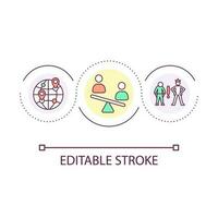 Regional economic development differences loop concept icon. Inclusive growth issue. Social inequality abstract idea thin line illustration. Isolated outline drawing. Editable stroke vector