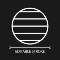 Latitude pixel perfect white linear icon for dark theme. Spherical coordinate. Geographic globe. Thin line illustration. Isolated symbol for night mode. Editable stroke vector
