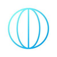 Longitude pixel perfect gradient linear vector icon. Spherical globe. World map. Planet meridian. Earth surface. Thin line color symbol. Modern style pictogram. Vector isolated outline drawing