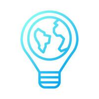 Global innovation pixel perfect gradient linear vector icon. World with lightbulb. Earth globe. Energy sustainability. Thin line color symbol. Modern style pictogram. Vector isolated outline drawing
