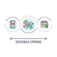 Company operating revenue, costs loop concept icon. Cash flow forecasting abstract idea thin line illustration. Small business strategy. Isolated outline drawing. Editable stroke vector