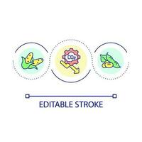 Decrease carbon dioxide loop concept icon. Sustainable farming sector abstract idea thin line illustration. Changes in agriculture. Isolated outline drawing. Editable stroke vector