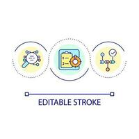 Workflow management loop concept icon. Strategic planning process. Business activities coordination abstract idea thin line illustration. Isolated outline drawing. Editable stroke vector