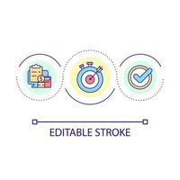 Financial management software loop concept icon. Managing business operations. Achieving goals abstract idea thin line illustration. Isolated outline drawing. Editable stroke vector