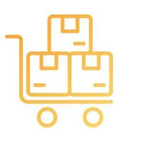 Delivery cart pixel perfect gradient linear vector icon. Warehouse equipment. Parcels, goods transportation. Storage. Thin line color symbol. Modern style pictogram. Vector isolated outline drawing