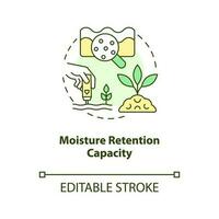 Moisture retention capacity concept icon. Regenerative agriculture. Eco benefit abstract idea thin line illustration. Isolated outline drawing. Editable stroke vector