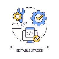 Maintaining source code concept icon. Software development process. Programming and coding abstract idea thin line illustration. Isolated outline drawing. Editable stroke vector