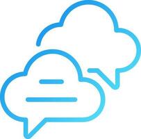 Cloud based live chat pixel perfect gradient linear vector icon. Conversation speech balloons. Social media technology. Thin line color symbol. Modern style pictogram. Vector isolated outline drawing