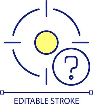 Unpredictability RGB color icon. Uncertainty. Loss of objective and goal. Confusion. Decision making trouble. Isolated vector illustration. Simple filled line drawing. Editable stroke
