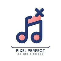 Remove audio track pixel perfect gradient fill ui icon. Delete song from footage. Rejected sound file. Modern colorful line symbol. GUI, UX design for app, web. Vector isolated editable RGB element