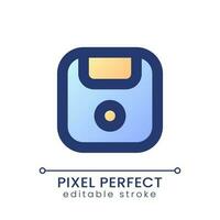 Save pixel perfect gradient fill ui icon. Progress store. Keep work changes. Record information. Modern colorful line symbol. GUI, UX design for app, web. Vector isolated editable RGB element