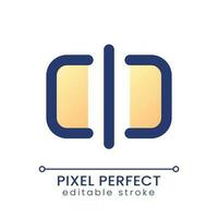 Split pixel perfect gradient fill ui icon. Divide footage into parts. Editing application function. Modern colorful line symbol. GUI, UX design for app, web. Vector isolated editable RGB element