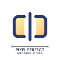 Split pixel perfect gradient fill ui icon. Divide footage into parts. Editing application function. Modern colorful line symbol. GUI, UX design for app, web. Vector isolated editable RGB element