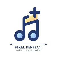 Add audio pixel perfect gradient fill ui icon. Replace background music. Combine footage and song. Modern colorful line symbol. GUI, UX design for app, web. Vector isolated editable RGB element