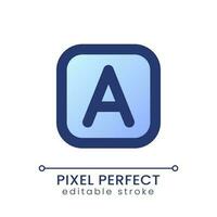 Font style pixel perfect gradient fill ui icon. Title template tool. Adding text to video. Modern colorful line symbol. GUI, UX design for app, web. Vector isolated editable RGB element