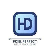 HD format pixel perfect gradient fill ui icon. Video production. Screen resolution. High definition. Modern colorful line symbol. GUI, UX design for app, web. Vector isolated editable RGB element