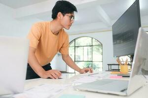 Programmers and developer teams are coding and developing software photo