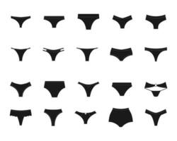 A set of Set of women panties underpants silhouettes. Vector illustration.