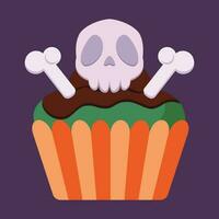 halloween cupcake Skull topping vector