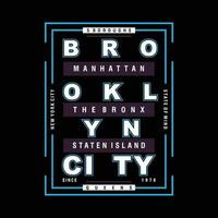 brooklyn text frame graphic design, typography vector, illustration, for print t shirt, cool modern style vector