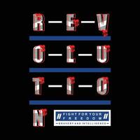 revolution lettering graphic design, typography vector, illustration, for print t shirt, cool modern style vector