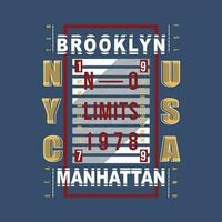 brooklyn Manhattan texto marco, gráfico Moda estilo, t camisa diseño, tipografía vector, ilustración vector