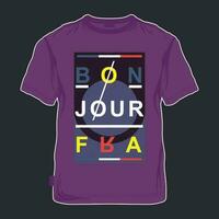 bonjour france graphic design, fashion illustration, for casual style print t shirt vector