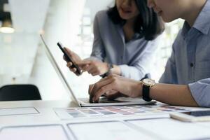 UX UI and Programming development technology. photo