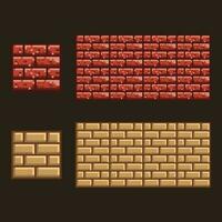 Brick wall pixel art, 8bit Texture brick stone wall, game bricks pixelated for game design vector