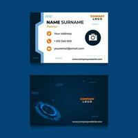 Name Card Design with Circle Tech Theme for Business or Company vector