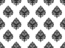 Damask seamless pattern. Black flowers Luxury Royal Wallpaper. Floral Background. vector