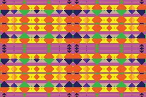 Ethnic zigzag pattern in retro colors, Aztec style seamless vector background