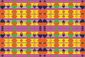 Ethnic zigzag pattern in retro colors, Aztec style seamless vector background