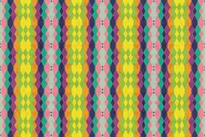 Ethnic zigzag pattern in retro colors, Aztec style seamless vector background