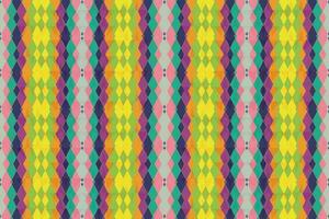 Ethnic zigzag pattern in retro colors, Aztec style seamless vector background