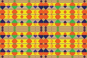 Ethnic zigzag pattern in retro colors, Aztec style seamless vector background